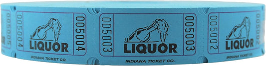 INDIANA TICKET CO. 2000 Raffle Tickets, Liquor, Blue, Single Roll, Ticket for Events, Entry, Class Reward, Fundraiser & Prizes