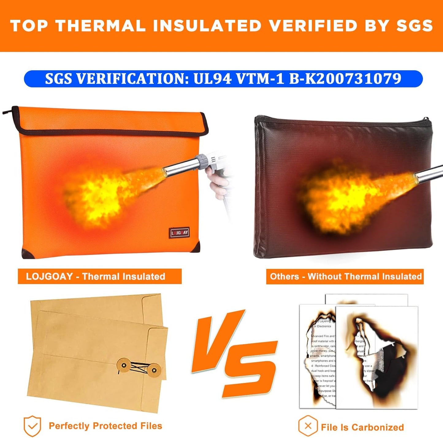 fire proof bag orange A5