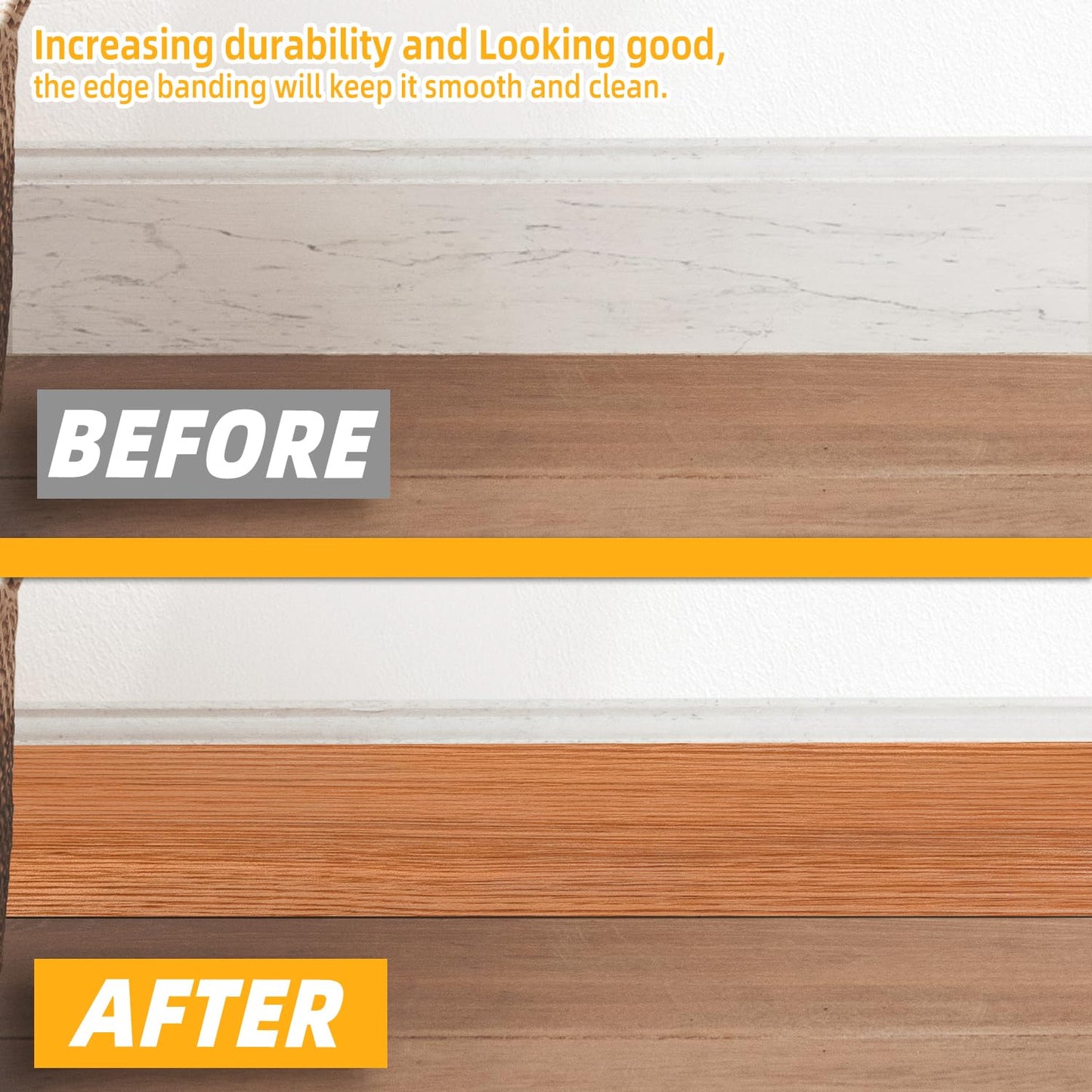 GSCIT Club Red Oak Wallpaper, 23.6 inch X 15ft Self Adhesive Wood Tape Grain Repair Patch for Tables, Chairs, Baseboards, Doors, Windows, Floors.