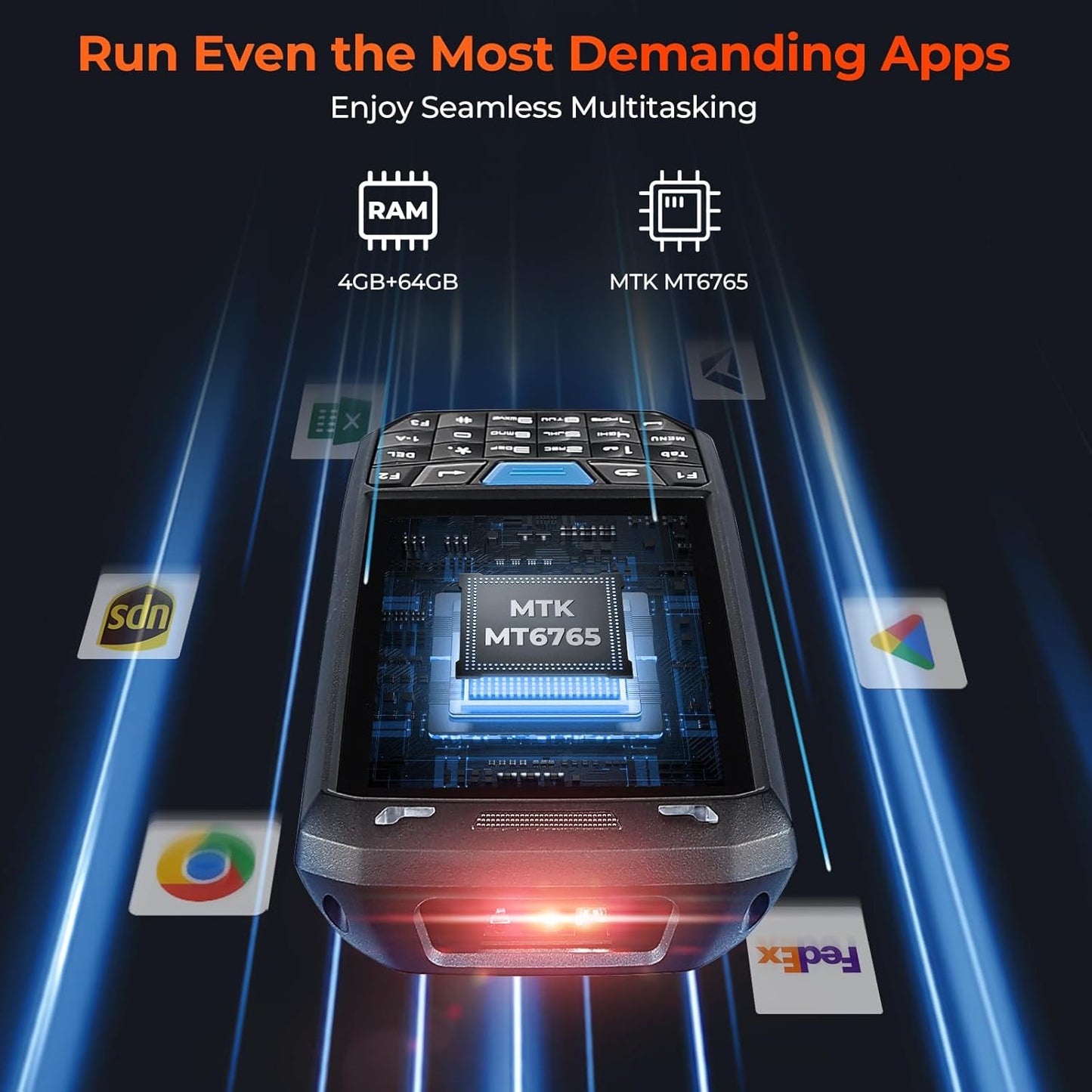 MUNBYN Android 13 Handheld Scanner, Android Barcode Scanner, 4GB+64GB, Equip with N6703 1D & 2D QR Bar Code Scan Engine, IP66 for Warehouse & Logistics, 035Pro