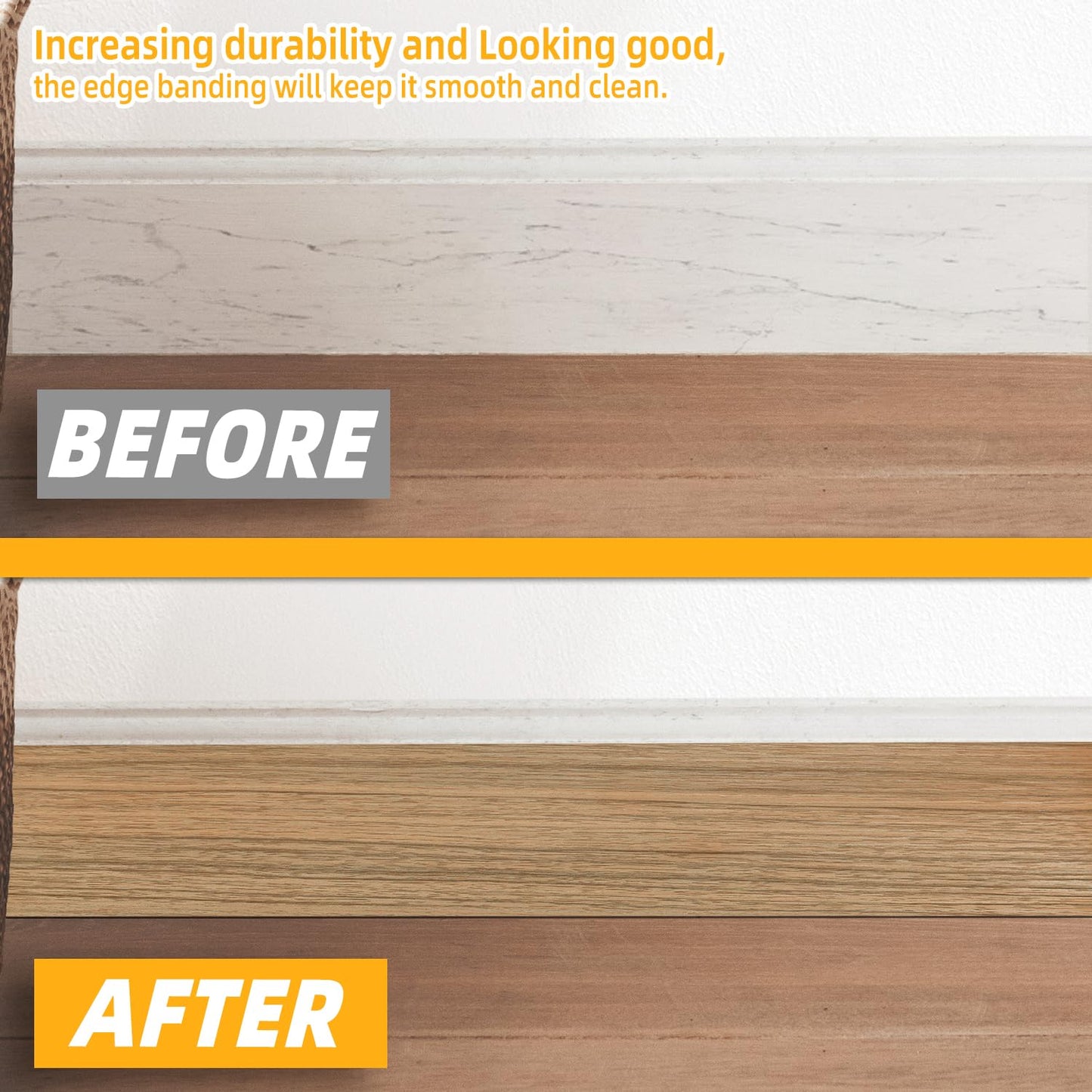 GSCIT Club Natural Walnut Wallpaper, 24 inch X 15ft Self Adhesive Wood Grain Repair Tape Patch for Tables, Chairs, Baseboards, Doors, Windows, Floors, Handicraft DIY.