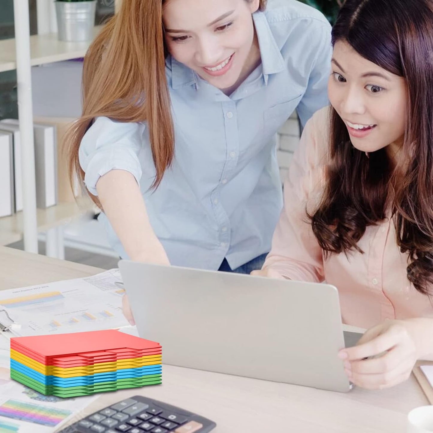 96 Pcs 5x8 Index Cards Dividers With Blank Tabs - Color Note Cards for Studying, Working, Office, School, Business, Home