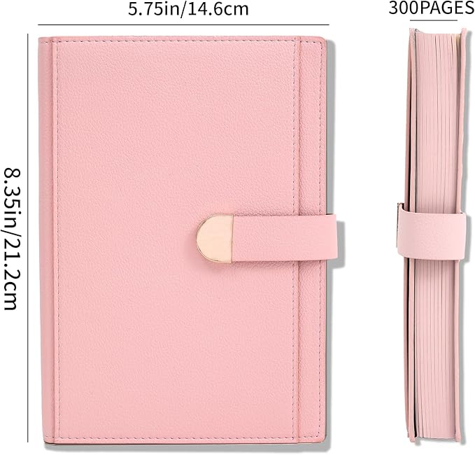 Textured Hardcover Lined Journal for Women Men Magnetic Buckle A5 Leather Journal Notebook with Gift Box 300 Pages 67 lb./100 gsm Paper College Ruled Journaling Notebook for Writing Work School Daily Diary