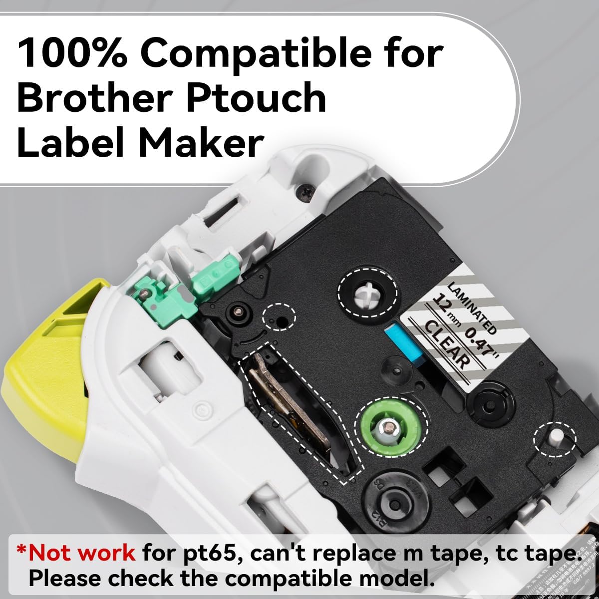 Label KINGDOM TZe-131 Clear Label Tape Compatible with Brother Label Maker Tape Clear TZe131 TZe TZ Tape 12mm 0.47 Laminated Clear P Touch Tape 1/2" Use for Brother PT-D210 PT-D200 PTH110, 3-Pack