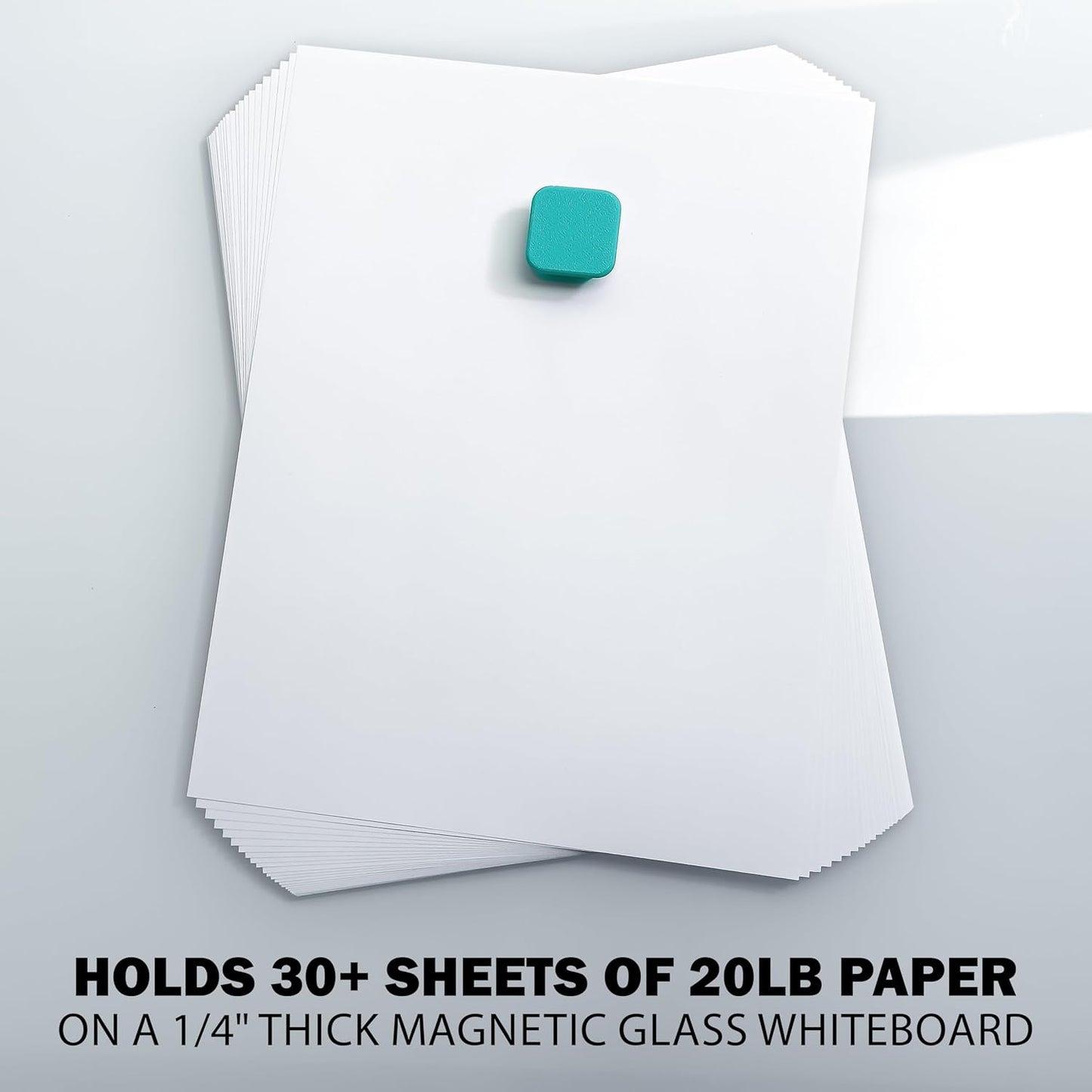 Glassboard Studio MiniBar Magnet - Strong Neodymium Rare Earth Magnets for Fridge, Whiteboard, Locker & Magnetic Glassboards - Crafting & Office Use - Strong Fridge Magnets (Seaside Teal Bar, 12)