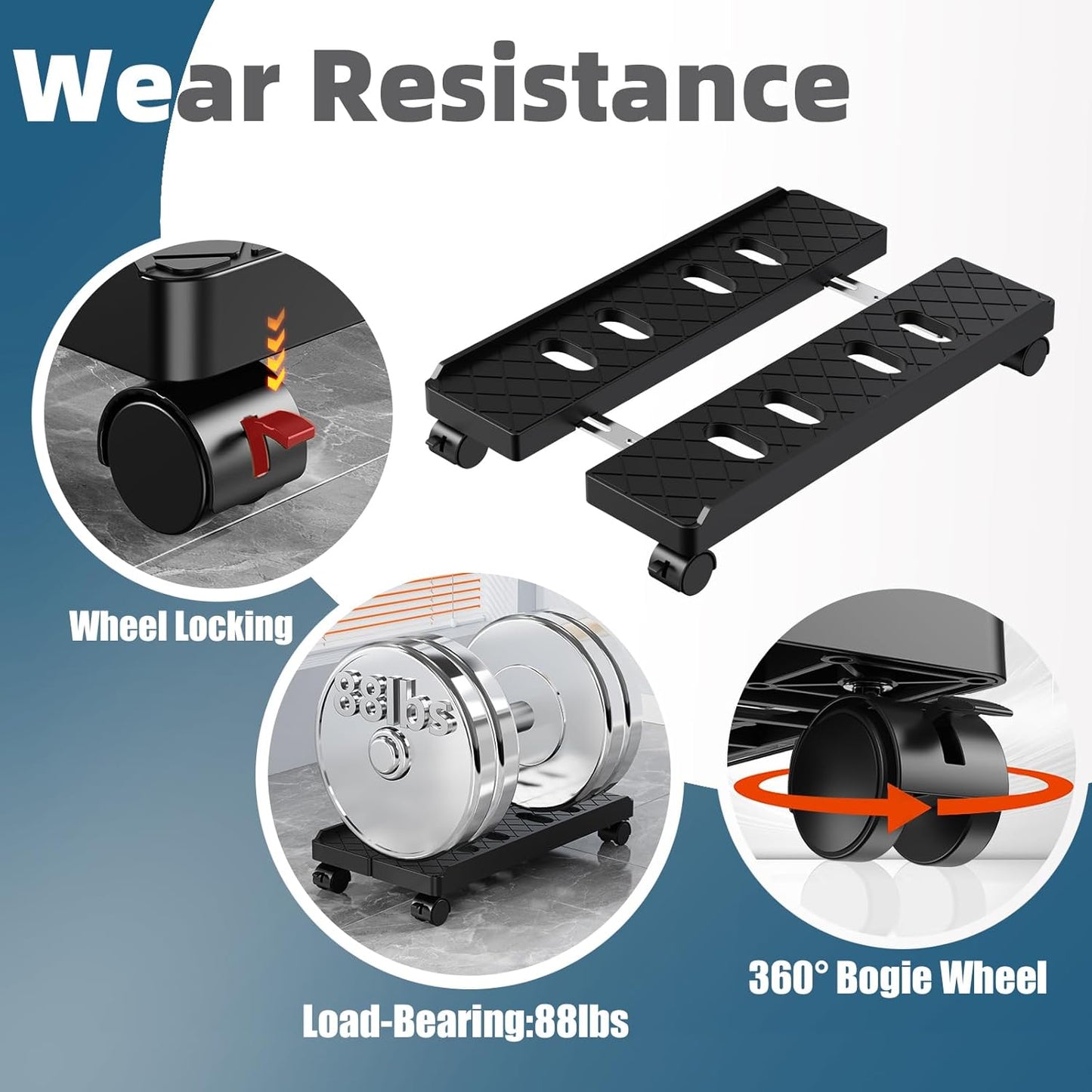 Adjustable Computer Tower Stand, Mobile CPU Stand with 4 Rolling Caster Wheels, Under Desk CPU Holder PC Floor Cart PC Riser for Gamers and Students (Black-Big)