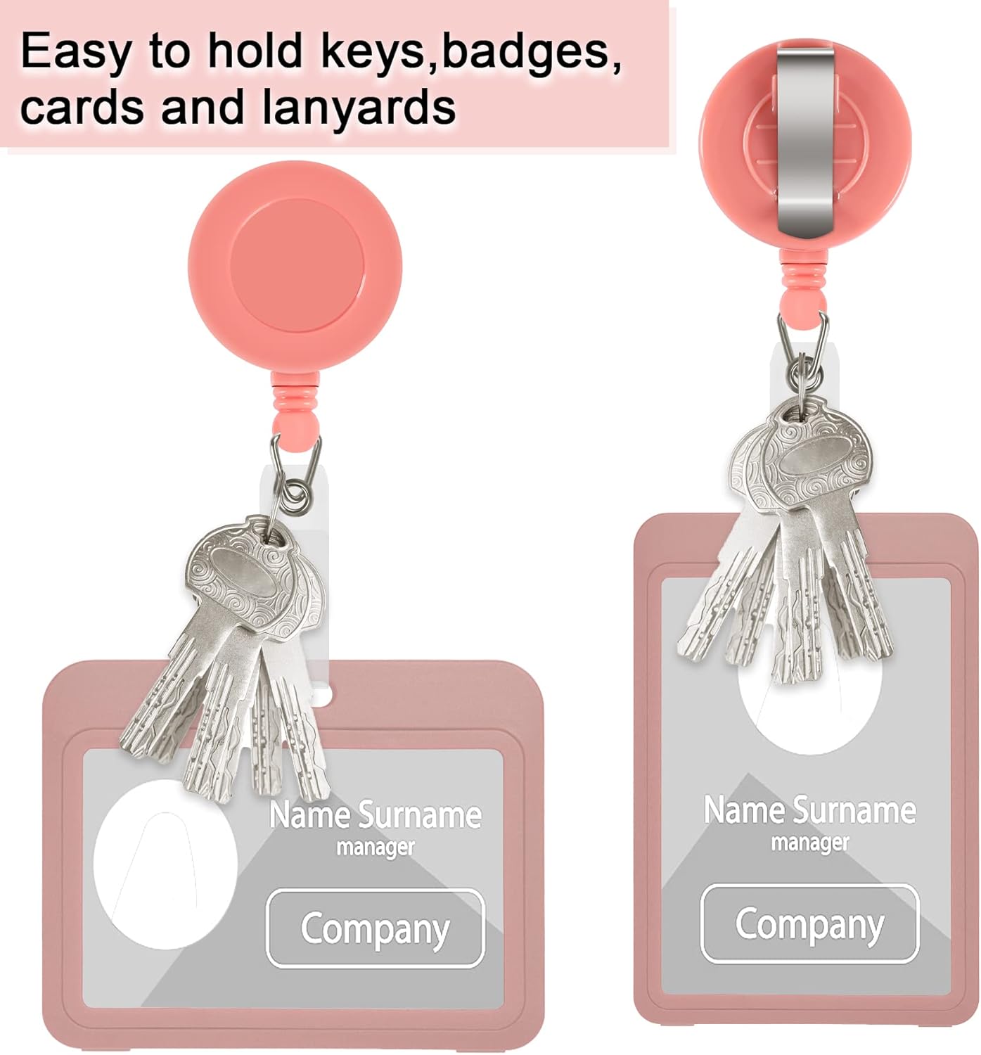 JANYUN 10 Pcs Retractable Badge Reel, Mixed Solid Color ID Badge Holder Retractable Clip for Nurse Doctor Teachers Students Office Workers Hanging ID Card Name Key Chain