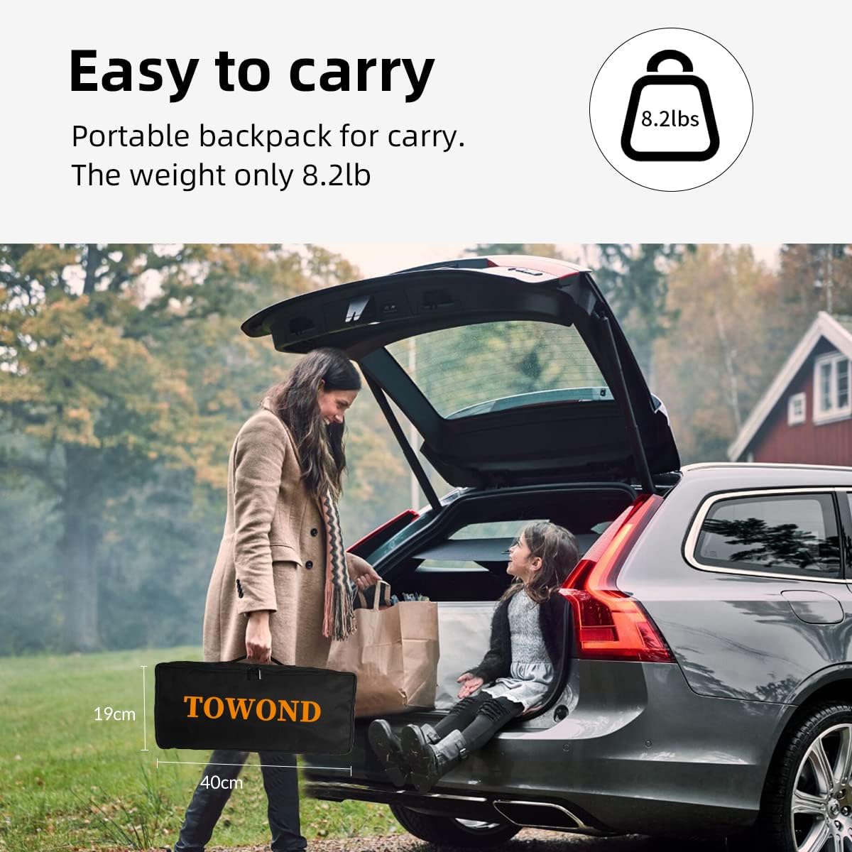 Projector Screen and Stand, Towond 120 inch Portable Projector Screen Indoor Outdoor Movie Screen 16:9 4K HD Wrinkle-Free Lightweight Projection Screen with Carry Bag for Backyard Movie Night