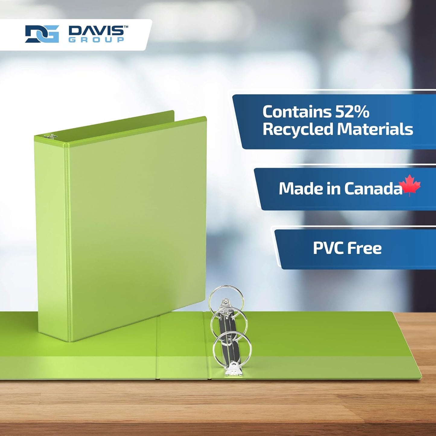 Easyview Premium 3-Ring Binders with Clear-View Covers and Round Rings, Binders for School or Office, 2 Inch, Pack of 6, Lime Green