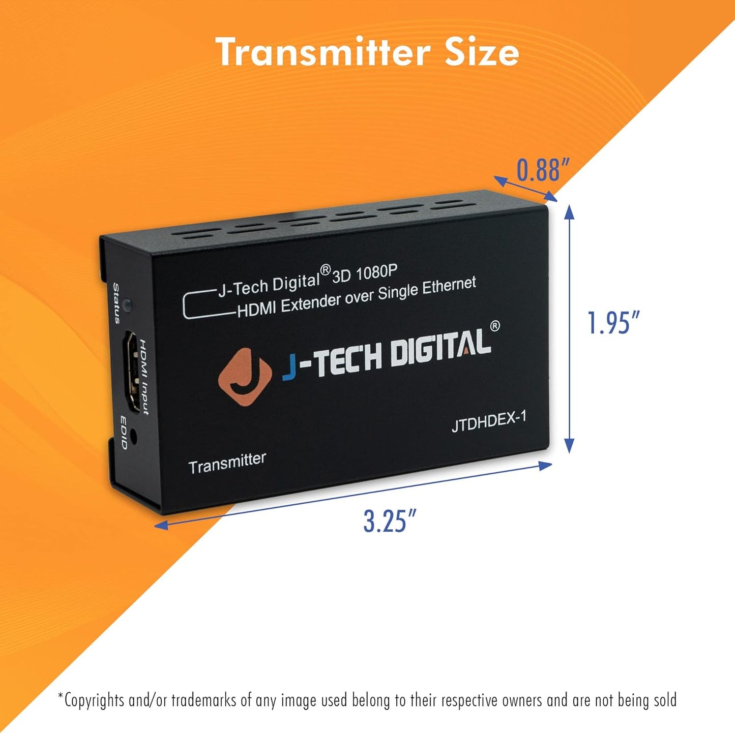 J-Tech Digital HDMI Extender 1080P 60Hz Over Single CAT 5e/6 Up to 200ft. | Deep Color, EDID Copy, Zero Signal Loss | Pack of 12 [JTDHDEX-1]