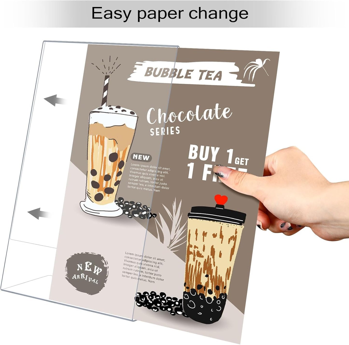 Qilery 2 Pcs 11 x 17 Inch Acrylic Sign Holder Clear Display Stand Frame Table Top Slant Back Plastic Sign Holder Flyer Document for Menu Workers Teachers Office School Desktop