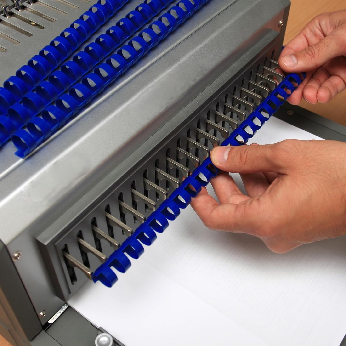 PATIKIL 12mm (1/2") Plastic Binding Combs, 100 Pcs 21 Rings Comb Binding Spines 90 Sheet Capacity Letter Size for Binding Paper Sheets, Blue