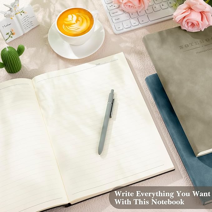 SATINIOR 5 Pack A4 Notebooks Large Journal 360 Pages Leather Softcover Hardcover Notebooks Thick Paper Lined Notepad for Office School Business Note Taking Writing, 8.5'' x 11''(Multicolor)