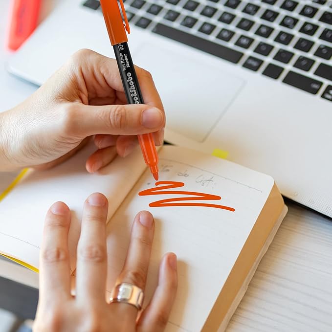 Dabo&Shobo Wet Erase Markers, 36-Count Smudge-Free, 12 Colors Fine Tip, Erases with Water! Low Odor Markers for Office, School & Home