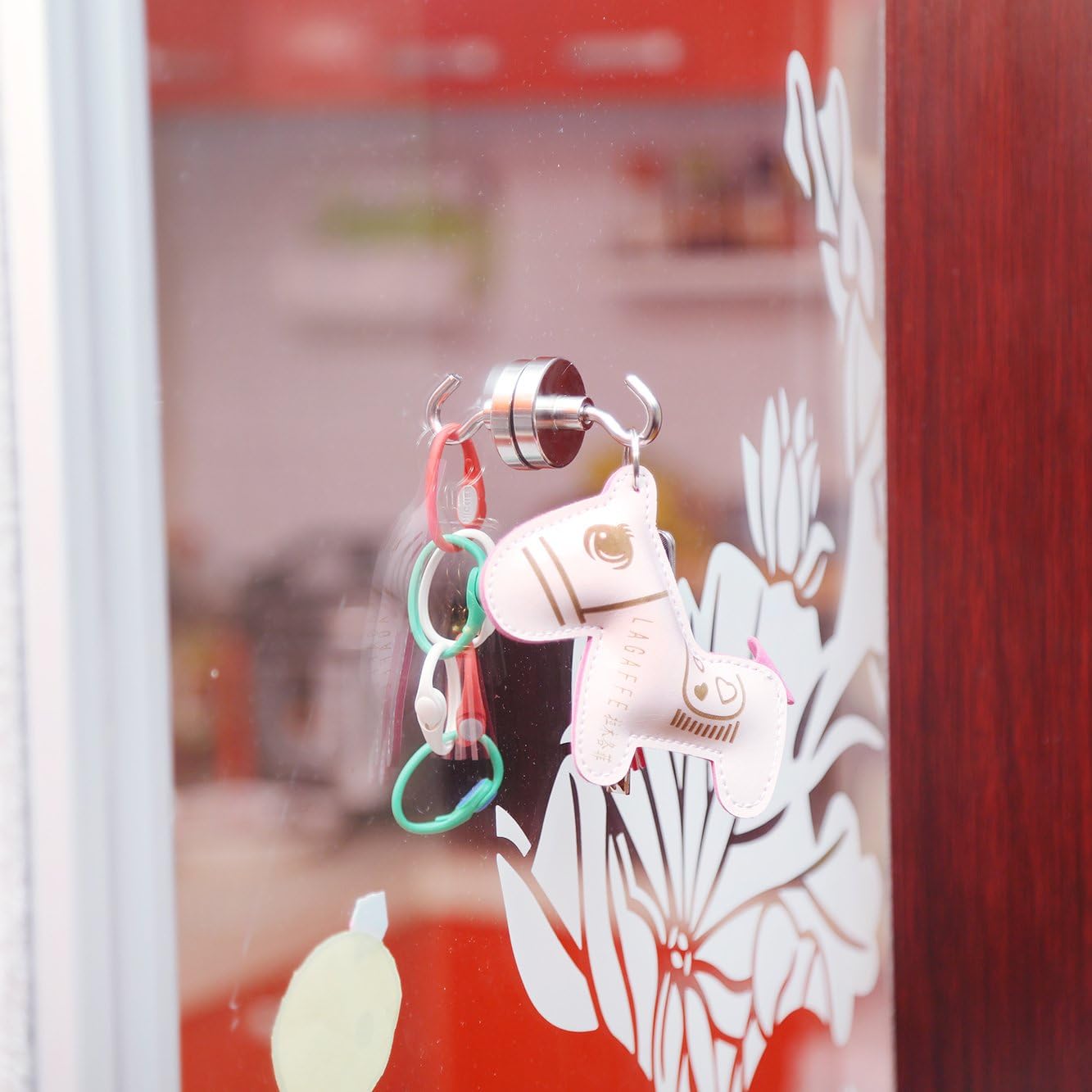 Neosmuk Magnetic Hooks for Cruise Cabins, Heavy Duty 130lb Strong Magnet Hook, Cruise Ship Essentials for Hanging, Metal Wall Refrigerator Hangers (Silver White, 4 Pack)