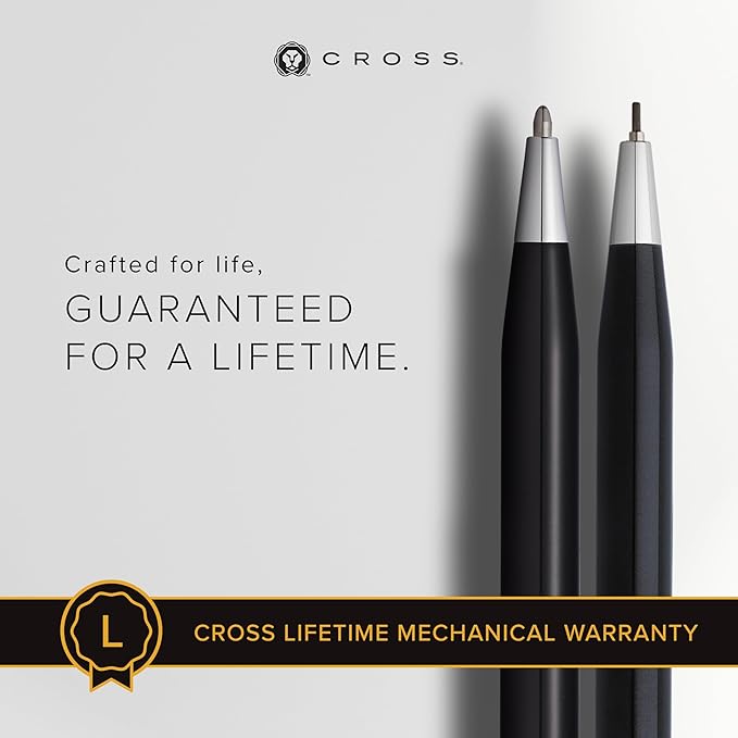 Cross Classic Century Refillable Pen & Pencil Gift Set Presented in a Luxury Gift Box - Medium Point, Black Ink, Black & Chrome