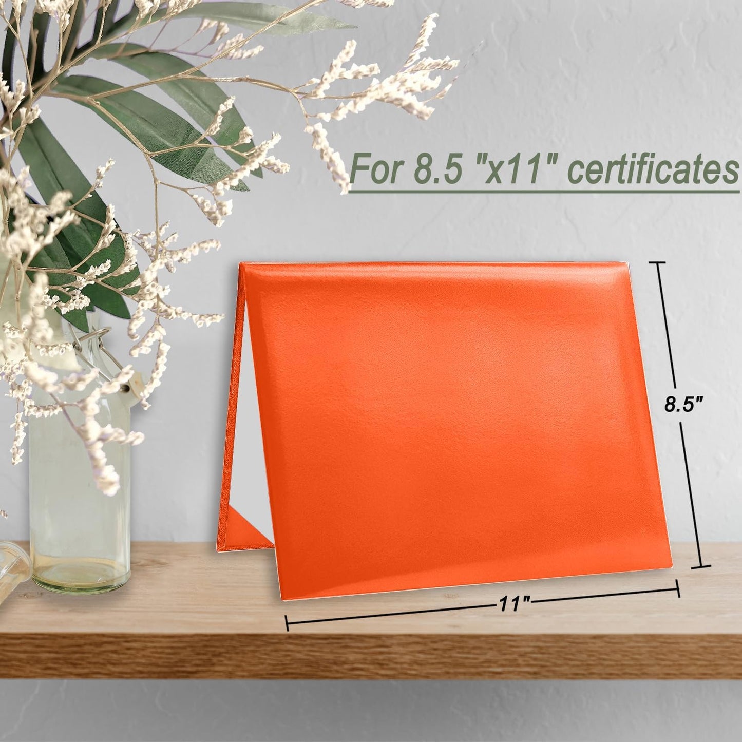 Certificate Holders 8.5"x11" Graduation Diploma Cover Document Leather Folders,Orange-20 Pack