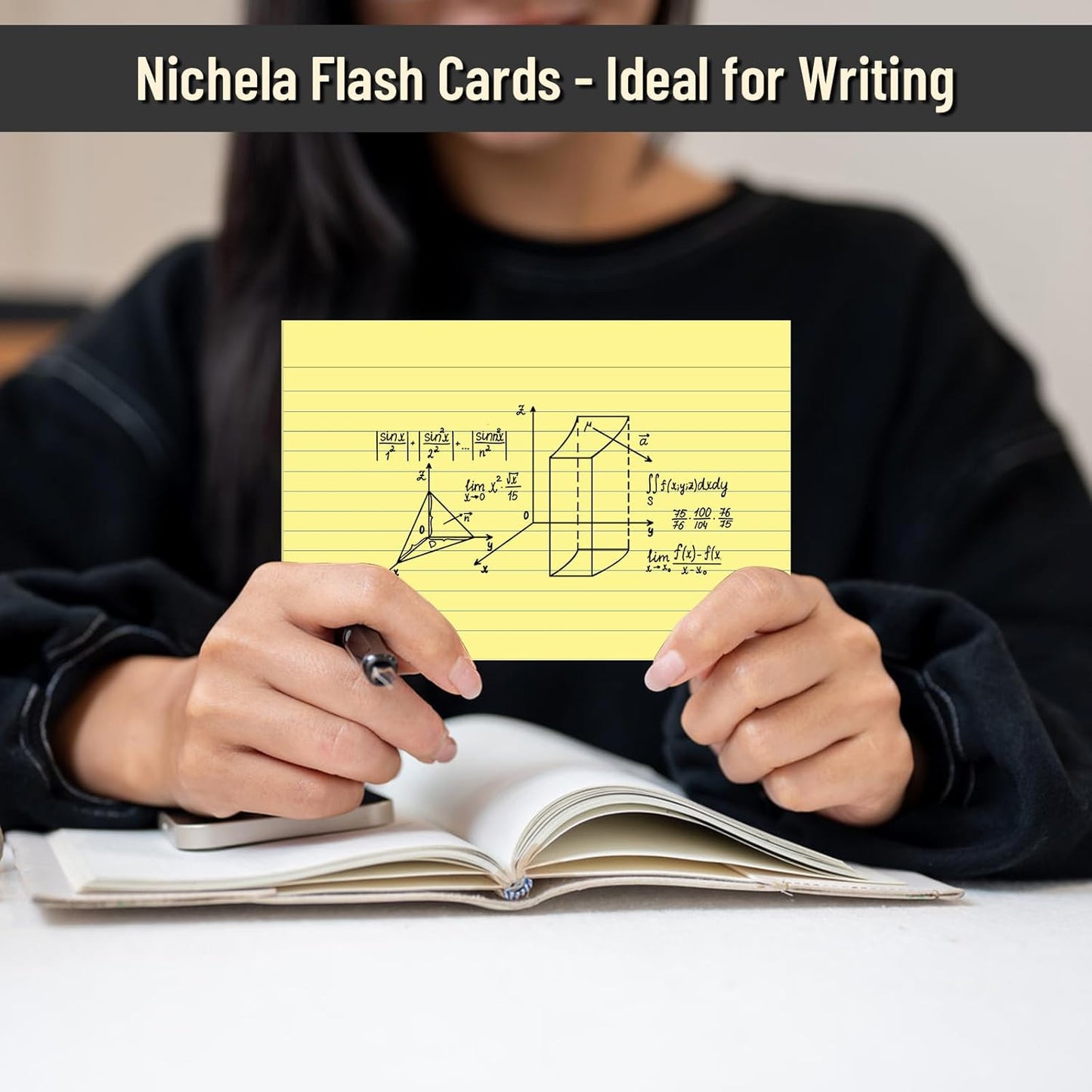 200 Pcs Index Cards 4 x 6 Inch Ruled Yellow Index Cards, College Ruled Flash Cards for School, College, Office and Home Organization, Durable Study To Do List Note Cards with Ruled Lines, 5 Pack of 40