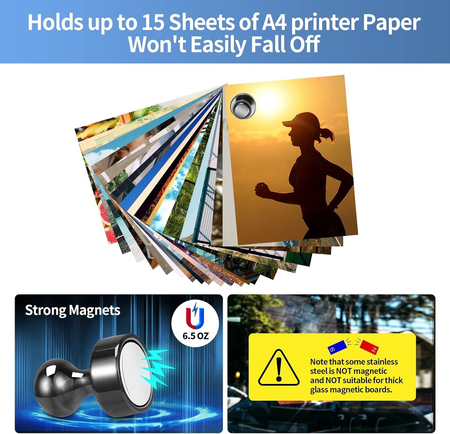 24Pack Black Fridge Magnet Refrigerator Magnets Strong Magnets for Whiteboard Lockers Fridge Office Classroom Kitchen Home Adults