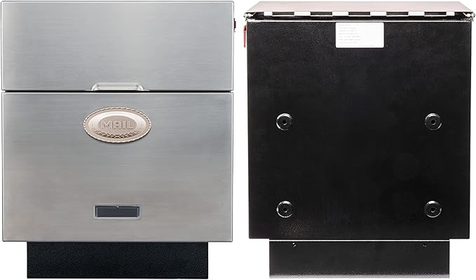 Pochar Stainless Steel Mailbox for Walls, Heavy Duty Wall Mounted Mailbox with Newspaper Holder - 14.25'' x 6'' x 17.25'' Silver Rust Proof Steel Dropbox