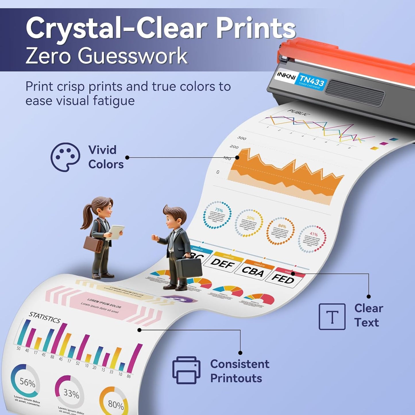 TN433 Toner Cartridge Set 4 Pack(with chip) Compatible Replacement for Brother tn436 tn431 tn433bk tn 436bk Toner for MFC-L8900CDW HL-L8360CDW HL-L8260CDW MFC-L8610CDW Prints