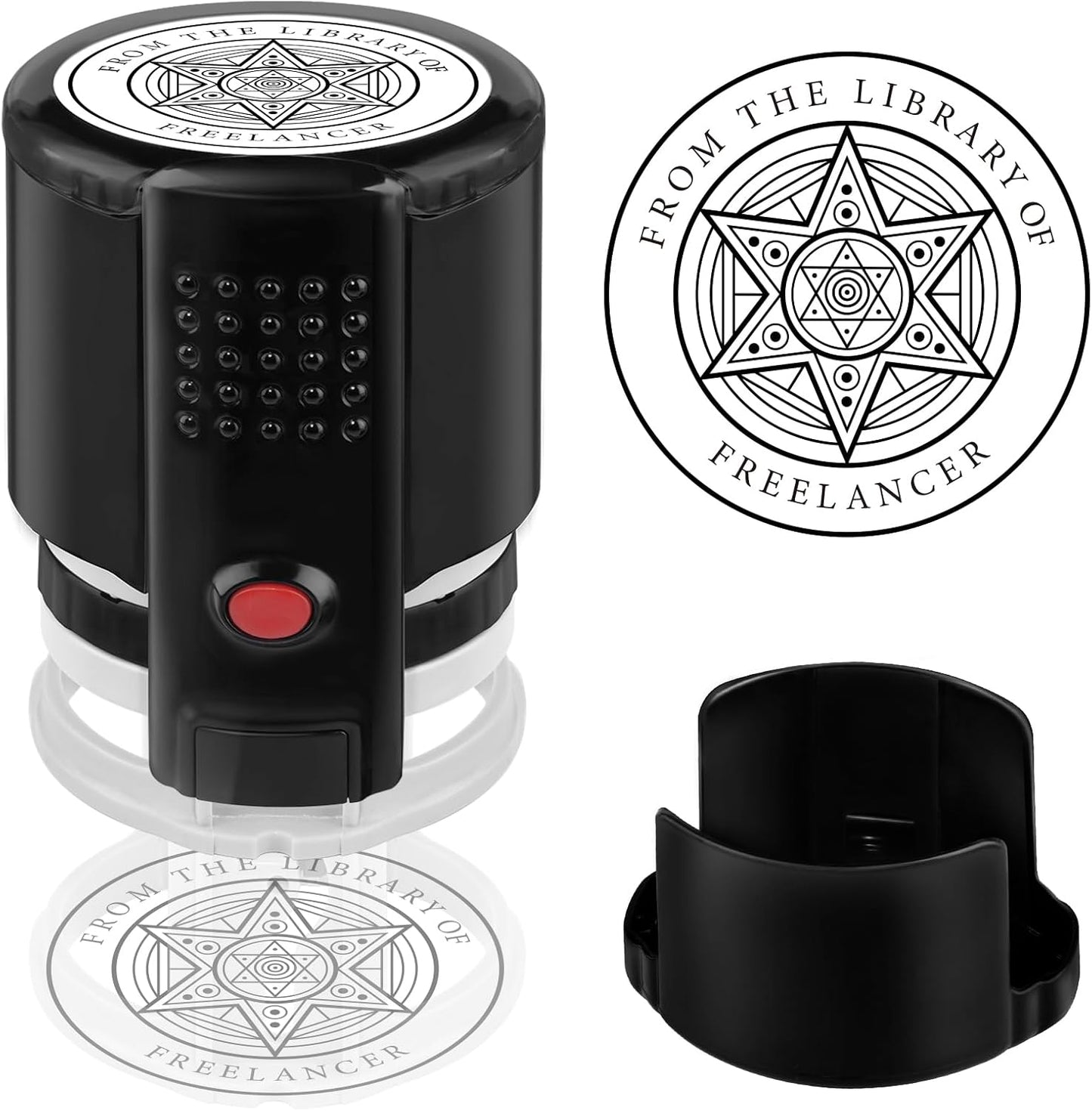 Custom Ink Stamp | Personalized Self Inking Stamp Gifts for Book Lovers, Readers, Teachers | 5 Ink Colors (Star-01)