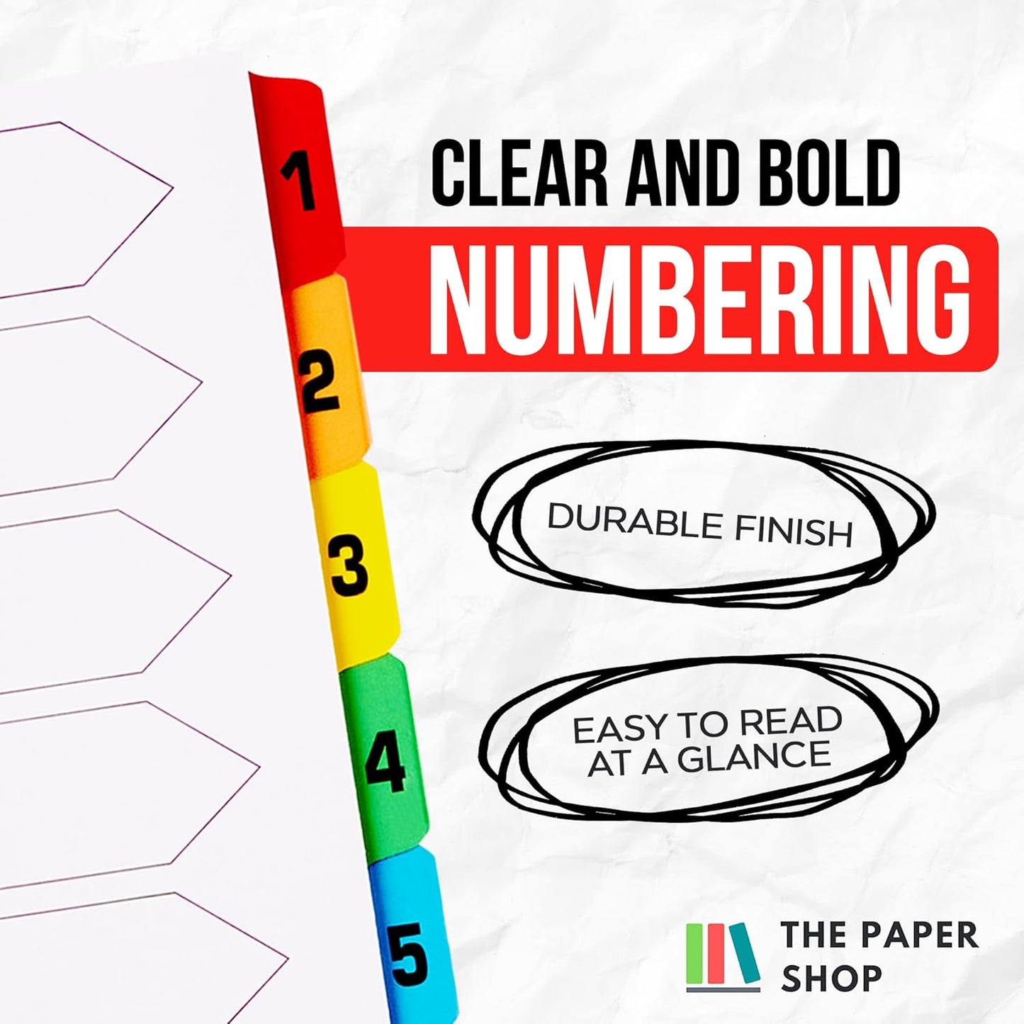 Binder Dividers with Tabs A4 10 Numbered | DIviders for 3 Ring Binder | for Organization Pages in 3 Ring Binder Dividers with tabs, Each Set Includes Tab Dividers - The Paper Shop (5)