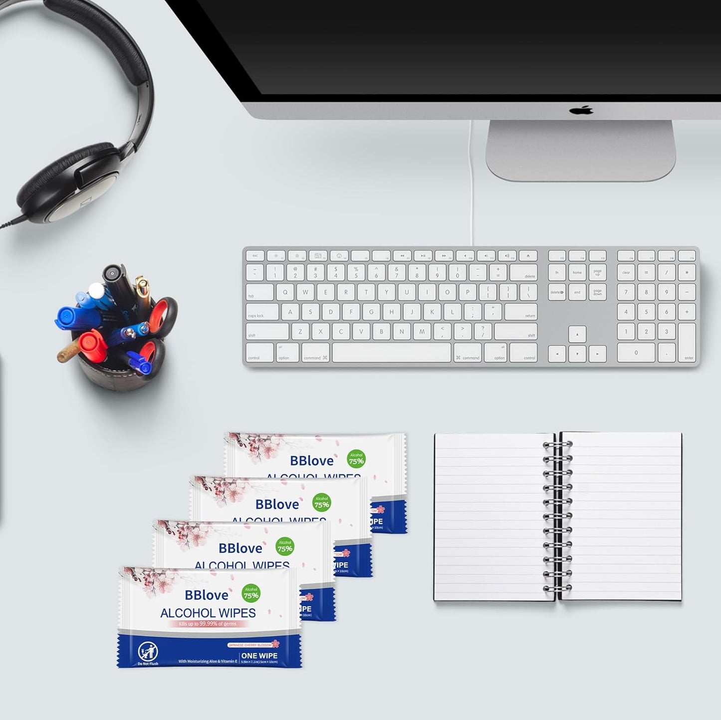 75% Alcohol Hand Sanitizer with Aloe Moisturizer & Vitamin E for On-the-Go Use, All-Purpose Travel Wipes Count, Restaurant, Home Office