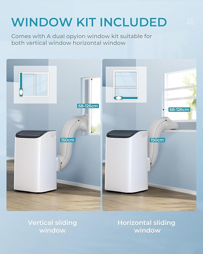 EUHOMY 12,000 BTU Portable Air Conditioners, 4-in-1 Portable Air Conditioner Up to 550 Sq.Ft, Portable AC Unit with Cool, Sleep, Dehumidifier, Fan Mode, Timer, Low Noise, Installation Kit, Apartment