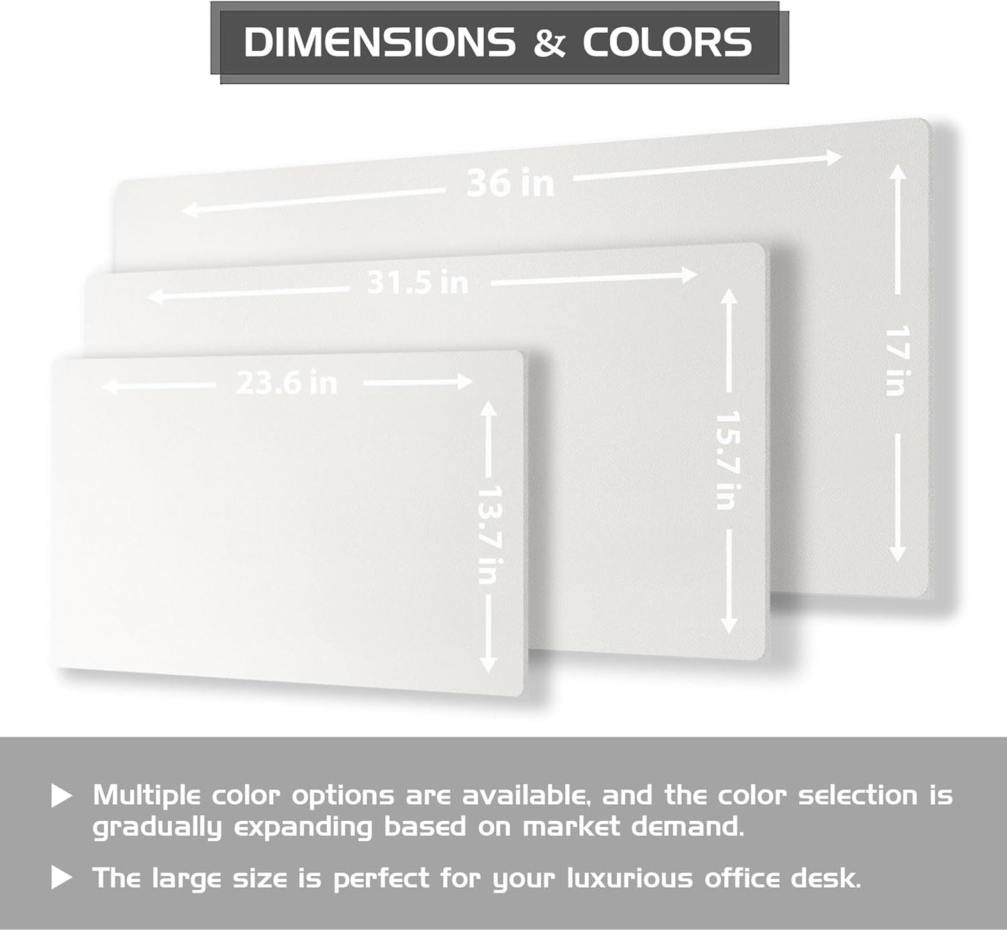 Aothia Dual-Sided Desk Pad - Leather Desk Mat, Natural Cork Desk Pad Protector, Large Mouse Pad for Desk, Waterproof Desk Blotter Pad, Desk Writing Pad for Office Work/Home, Off-White (25.6"x13.7")