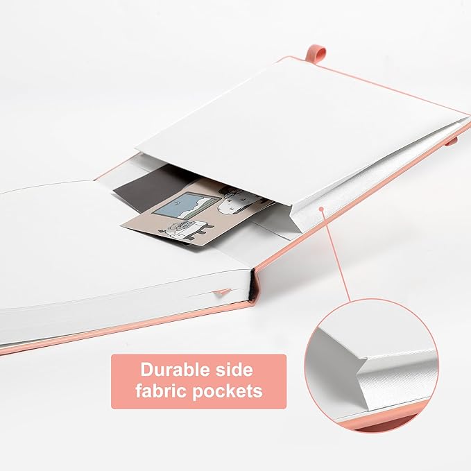 CAGIE Pink Journal Notebook for Women, 320 Pages College Ruled Notebook, 100 Gsm Paper Thick Lined Journal, A5 Hardcover Leather Journals for Writing, 5.7x8.3 In