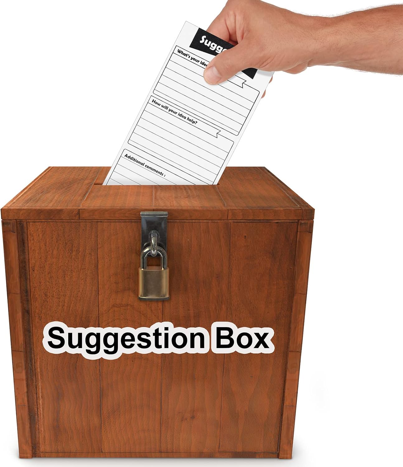 Pajean 400 Sheets Suggestion Cards Comment Complaint Cards for Suggestion Box with Lock Feedback Box Continuous Improvement for Customer Complaints(Black)