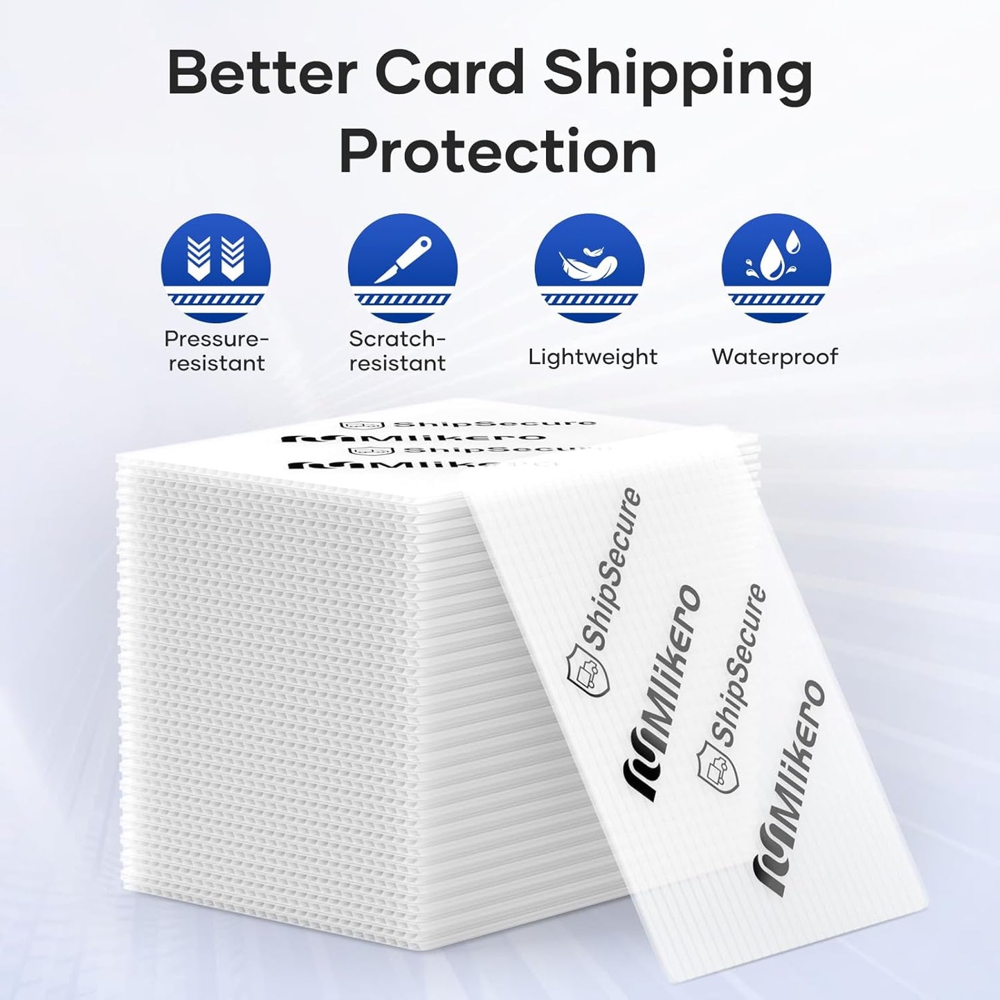 120 Pack Trading Card Shipping Protectors, 3.5'' x 4.5'' Plastic Card Protector with Tape Rolls for Mailing Sports Cards