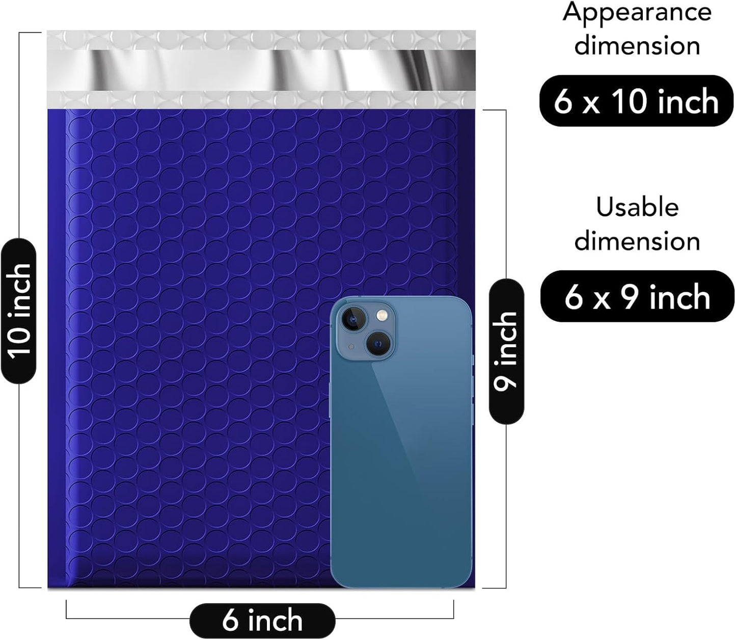 Fuxury Bubble Mailer 6x10 600 Pack Royal Blue #0, Poly Padded Envelope mailers for CDs,DVDs,Cosmetics,Jewelry, Bulk Self Seal Package Envelope Bags, Waterproof Mailing Evenploves for Small Business