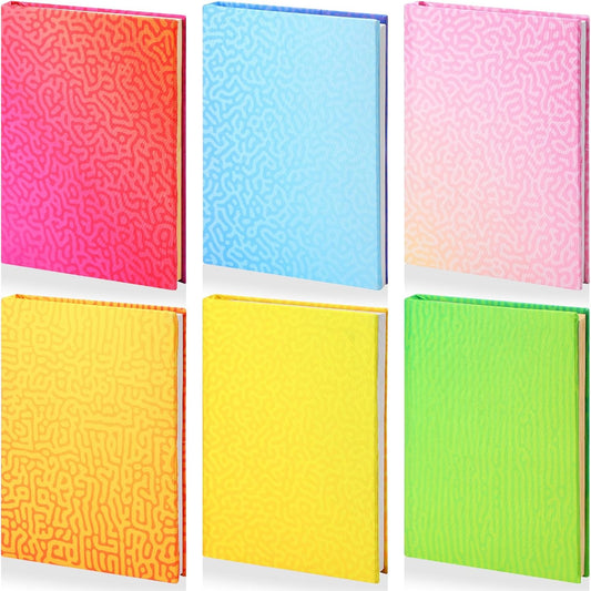 Yexiya 6 Pcs Stretchable Book Cover Jumbo Fabric Book Covers Colorful Pattern Book Protector Washable Reusable Protective Textbook Cover for Hardcover Textbooks up to 9 x 11 in (Funny Pattern)