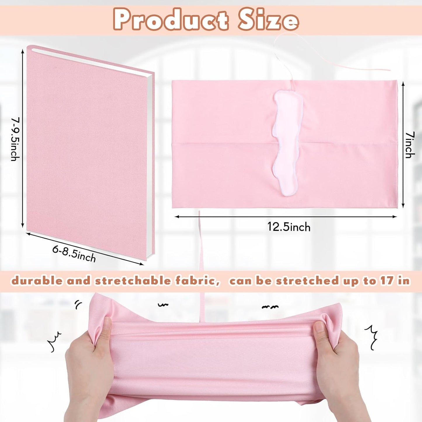 PerKoop 12 Pcs Jumbo Book Covers Stretchable Fabric School Book Protector Reusable Washable Cover Protector for Most Hardcover Textbooks(Pastel Colors,6 x 9 Inch)
