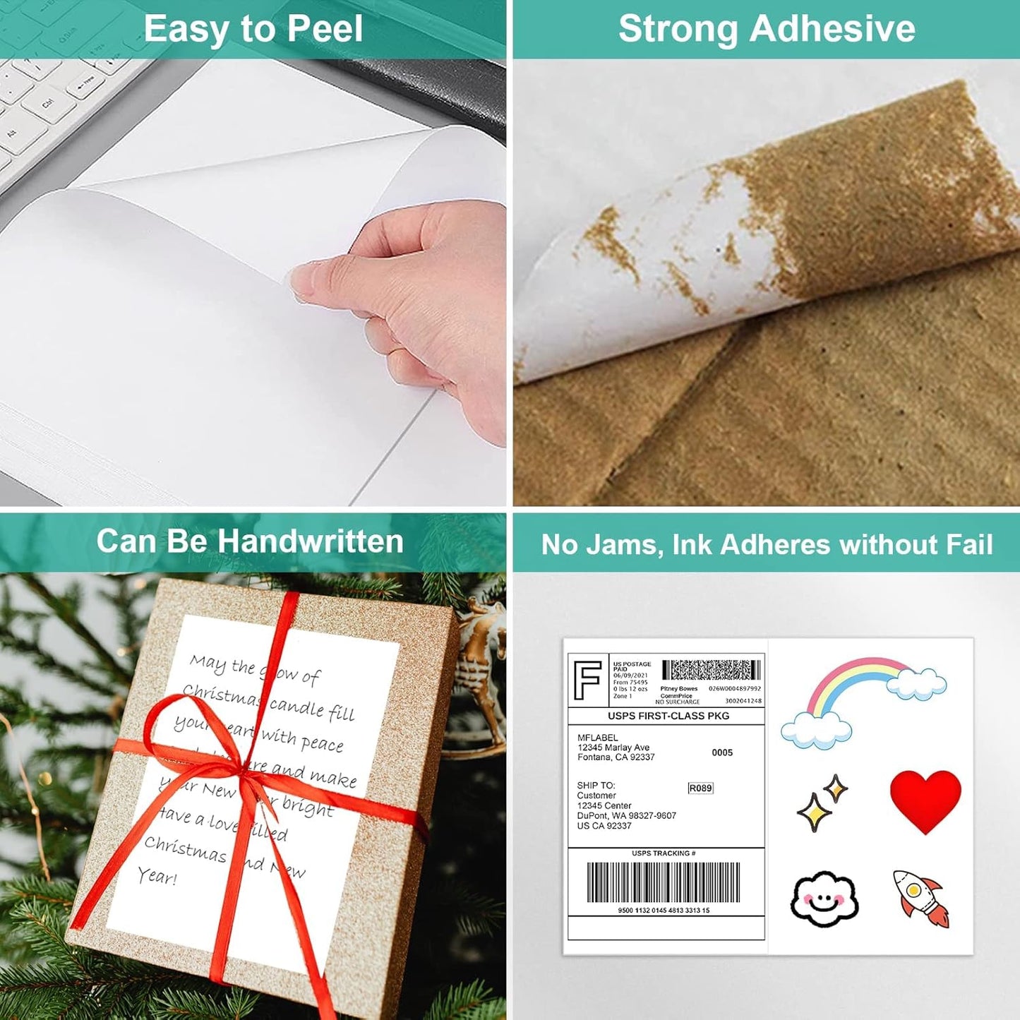 MFLABEL Half Sheet Label Laser/Ink Jet Shipping Label8.5 x 11 Inches Packaging Labels, Address Labels for Laser & Inkjet Printers, 1400 Count(700 Sheets)