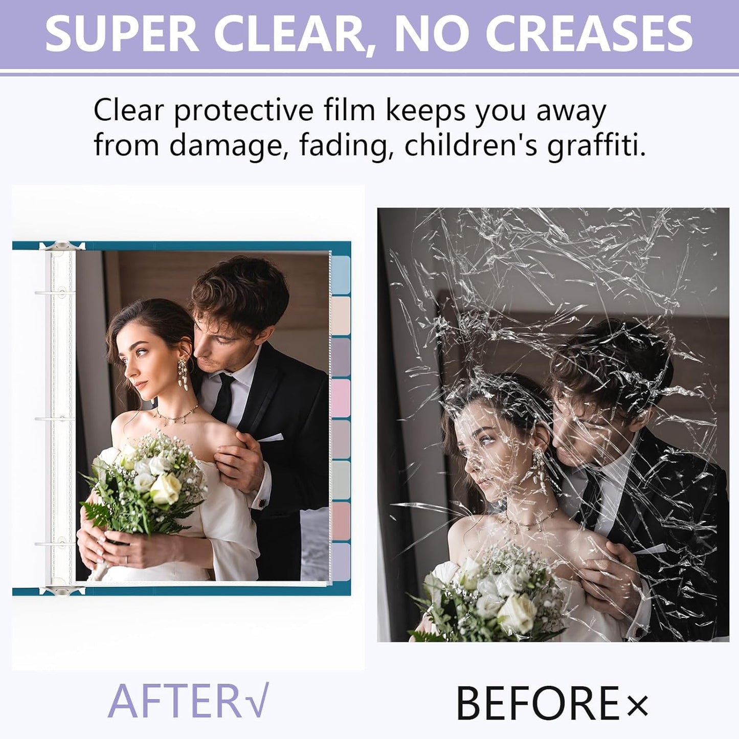 8 Set of 64 Pack Clear Binder Sheet Protectors for 3 Ring Binder Plastic Page Protector with 8 Tabs,Insertable Index Page Divider 8.5x11 Inch(Morandi Colors)