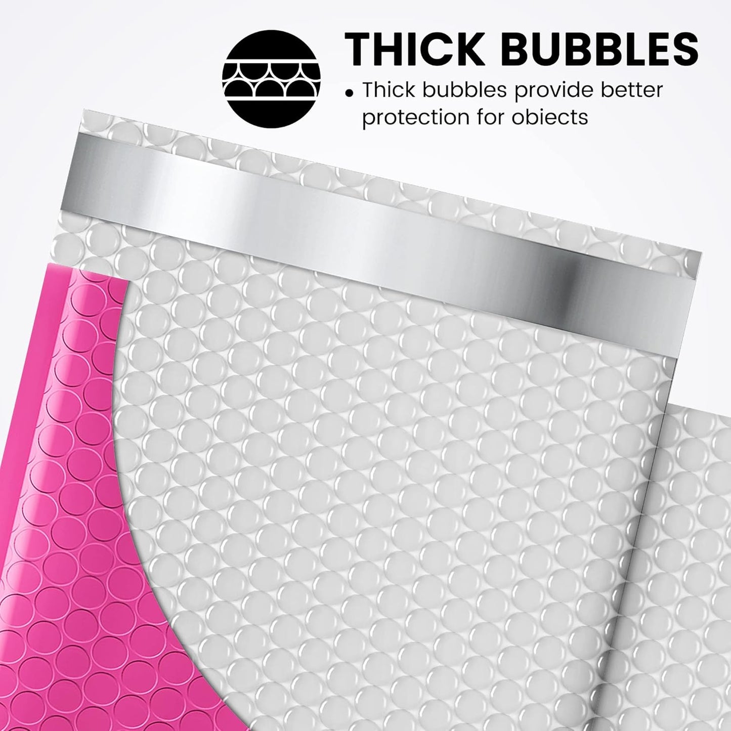 Fuxury Bubble Mailers 6x10" 100 Pack Pink Thick Padded Envelopes Usable Size 6x9" Mailing Envelopes Bubble Padded, Shipping Bags for Mailing,Packaging, Small Business, Boutique, Bulk #0