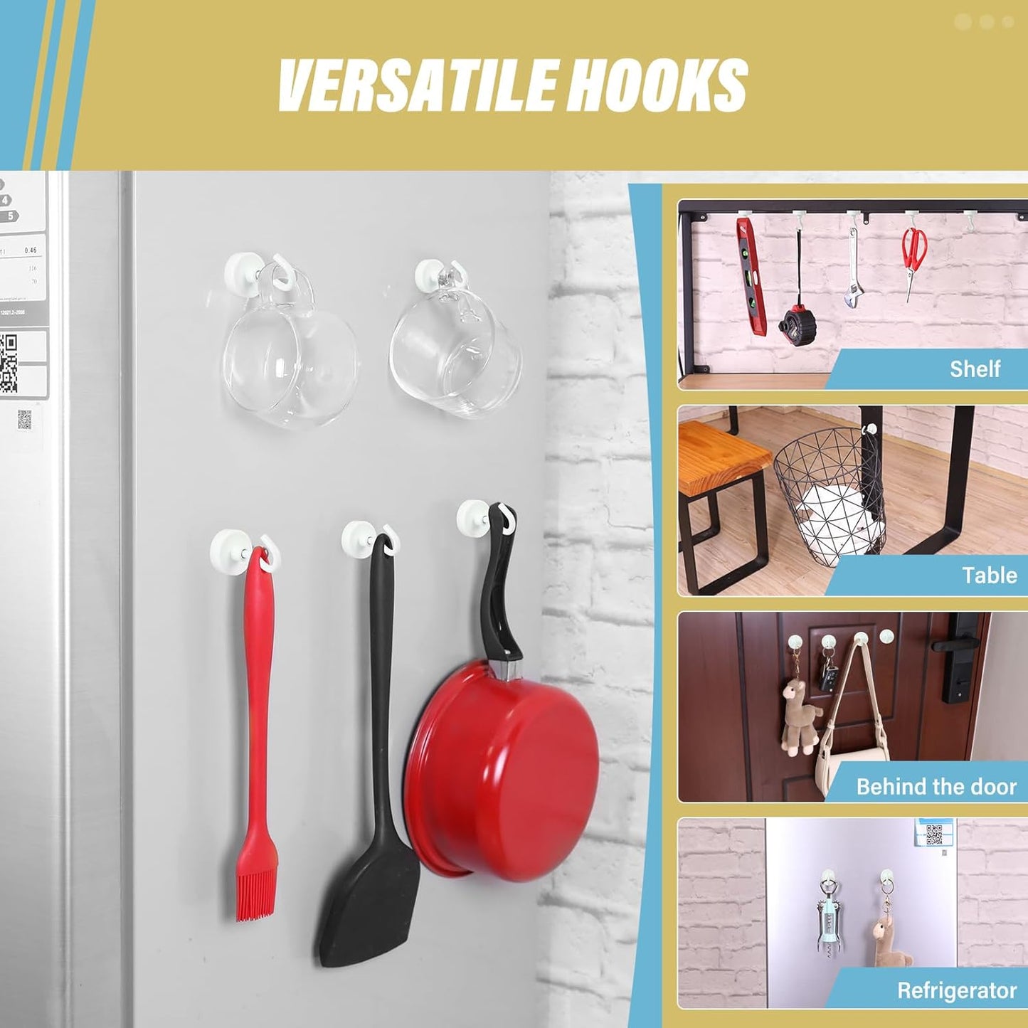 Neosmuk Magnetic Hooks,Heavy Duty Earth Magnets with Hook for Refrigerator, Extra Strong Cruise Hook for Hanging, Magnetic Hanger for Cabins, Grill (Creamy White, Pack of 4)