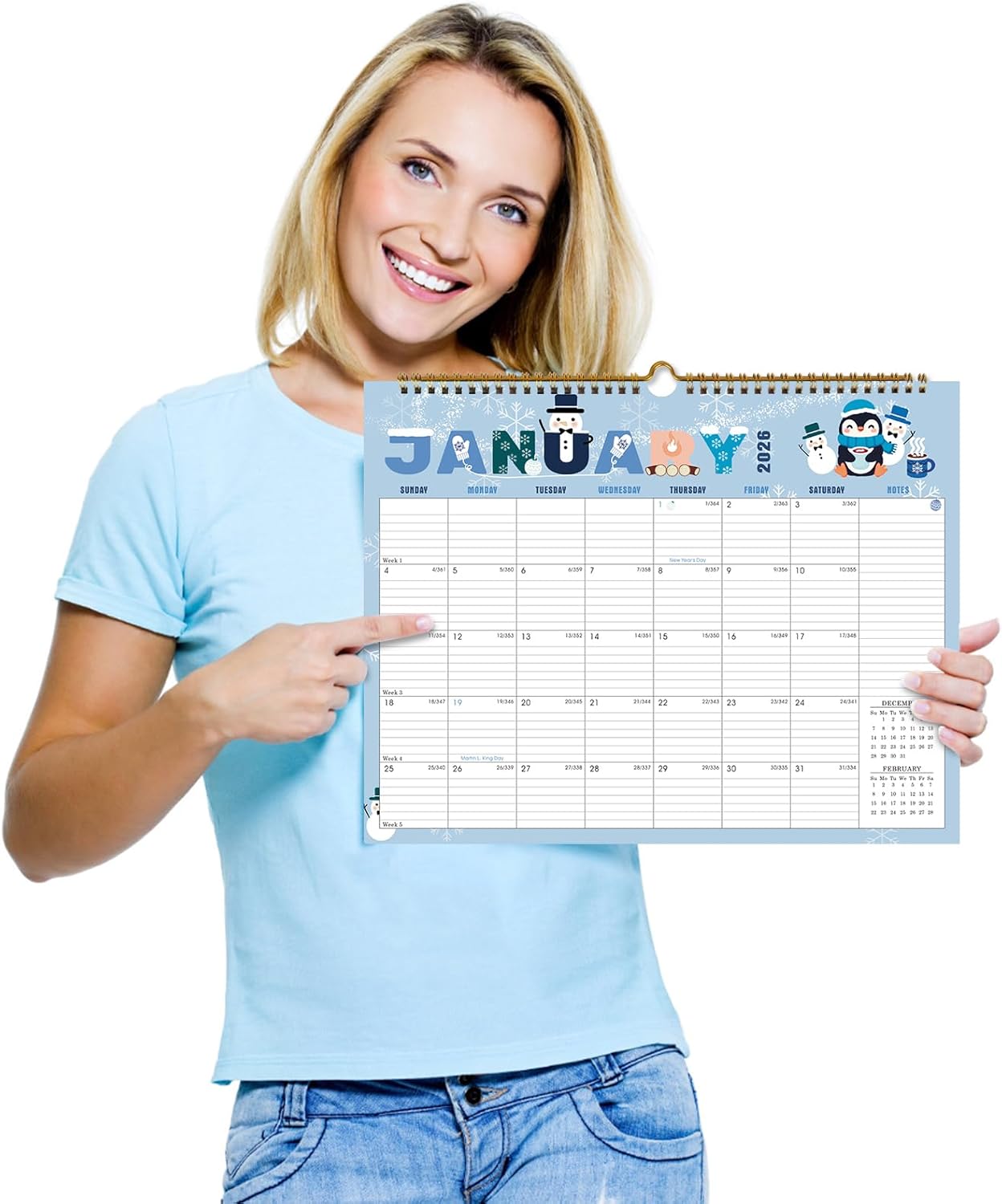 Lbylyhxc Calendar 2026 - 18 Monthly Wall Calendar 2025-2026 from July 2025 to December 2026, 14.8 x 11.5 Inches.Thick Paper includes major holidays and dedicated space for notes and important dates (Calendar 2025-2026 festivals)