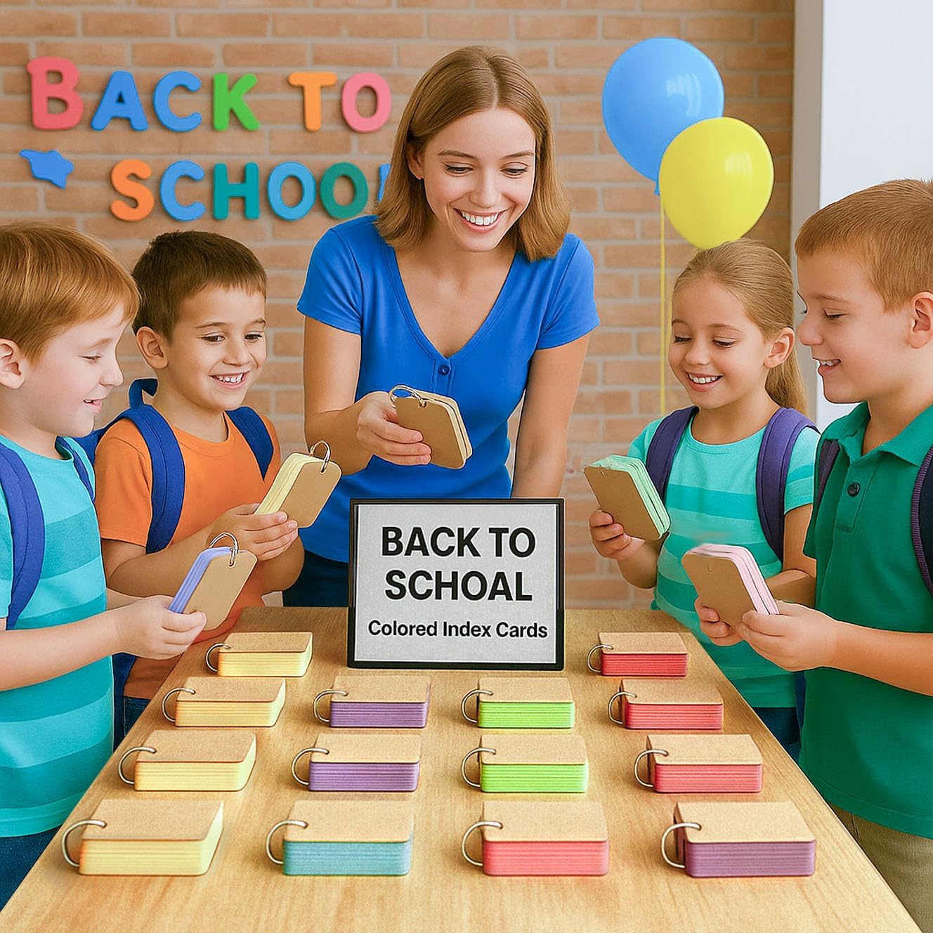 Koogel 300PCS Index Cards, Colored Index Cards with Ring for Back to School, 2.2 x 3.5 Inch, Small Flashcard Notecard for Studying Nursing Classroom Note Taking Essentials, 6 Colors