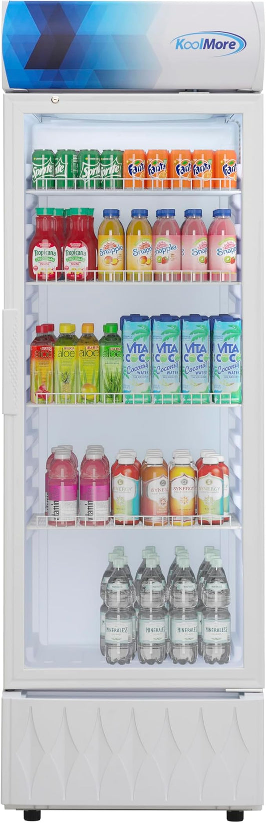 KoolMore KM-MDR-9CPWH 22 in. One-Door Commercial Merchandiser Refrigerator in White, 9 cu. ft. ETL Listed for Safety and Sanitation