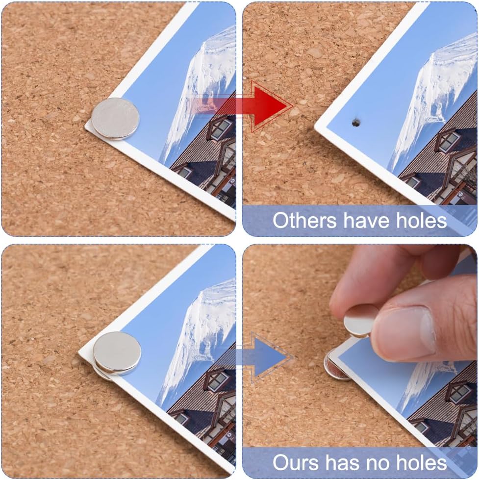 rhinocats Magnetic Push Pins, 30 Sets Magnet Thumbtack for Wall Bulletin Board Strong Decorative Pushpins Clip for Map Picture Hanging Kit Poster Holder