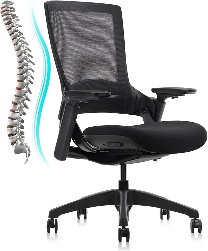 CLATINA Swivel Executive Chair, Adjustable Ergonomic Computer Chair with 3D Armrest and Lumbar Support, Mesh Backrest Task Chair for Home Office Conference Room