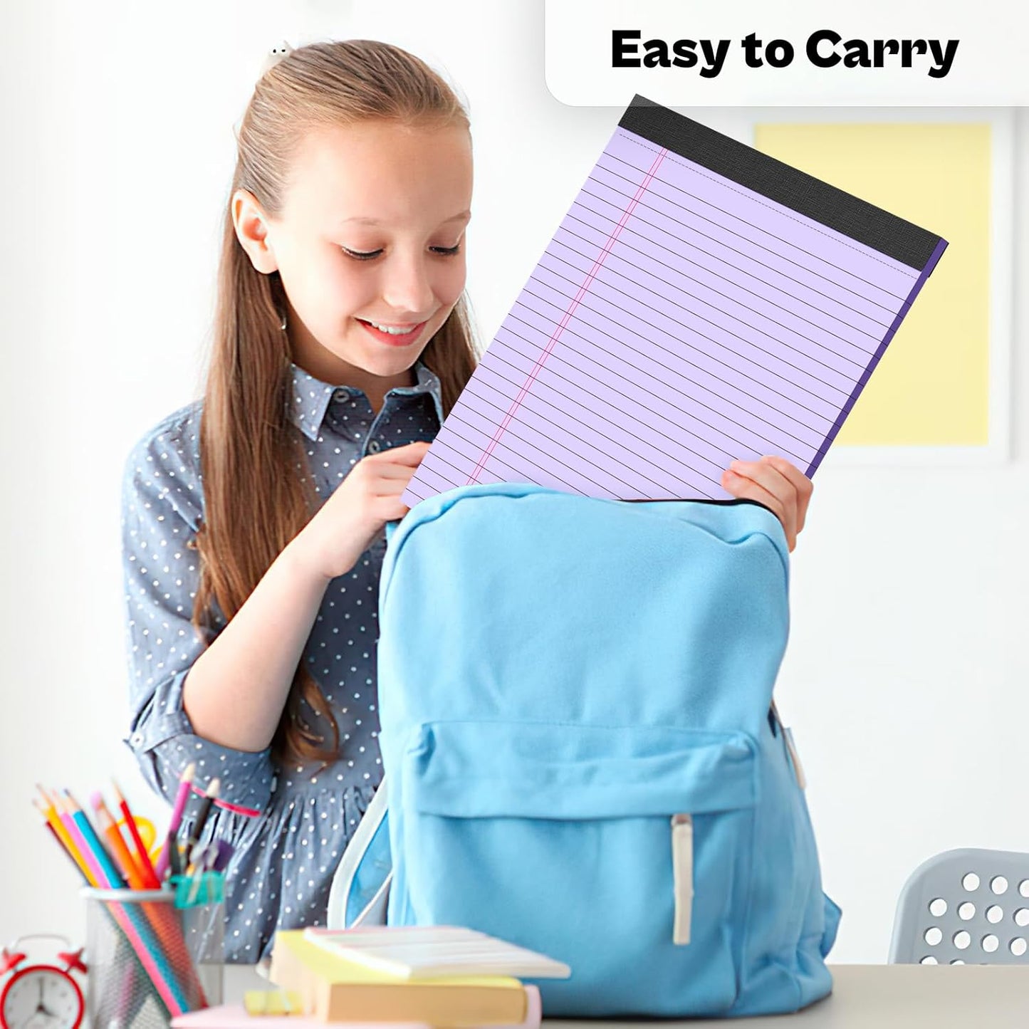 2 Pack Legal Pads 8.5 x 11 Purple Note Pads 8.5 x 11 Notepad 8.5 x 11 Micro Perforated Writing Pads 8.5 x 11 Lined Paper Pads Wide Ruled Pad of Paper 30 Sheets Notebook for Study, To-Do Lists, Office