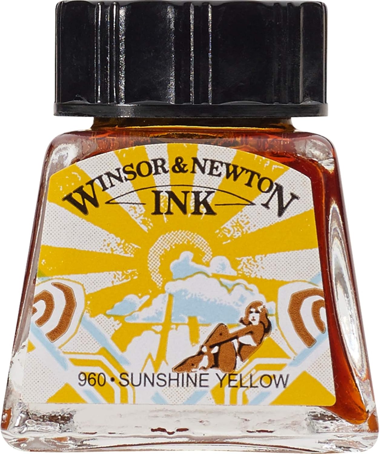 Winsor & Newton Drawing Ink, 14ml Bottle, Sunshine Yellow