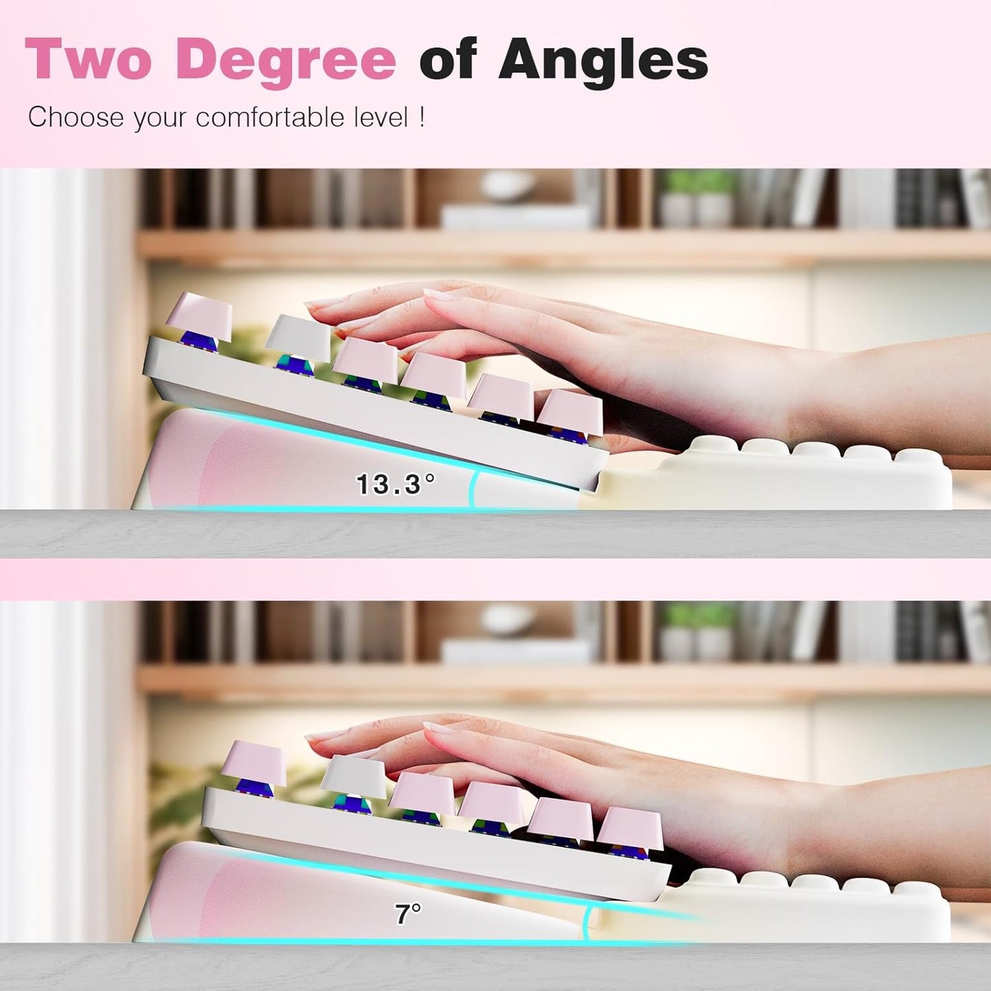 Ospelelf Keyboard Wrist Rest Comfortable Ergonomic Keyboard Stand Riser Holder Pad for Office Home