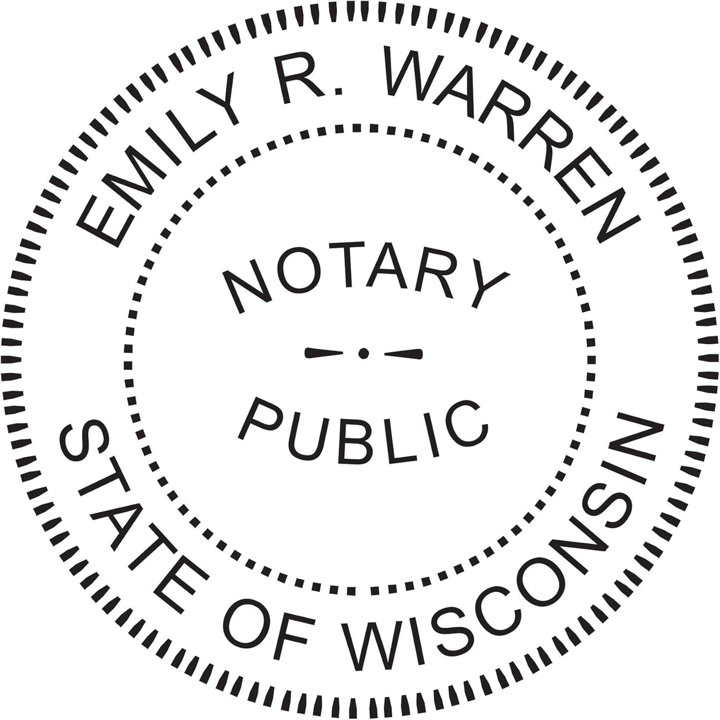 MaxMark Round Notary Pre-Inked Stamp for State of Wisconsin