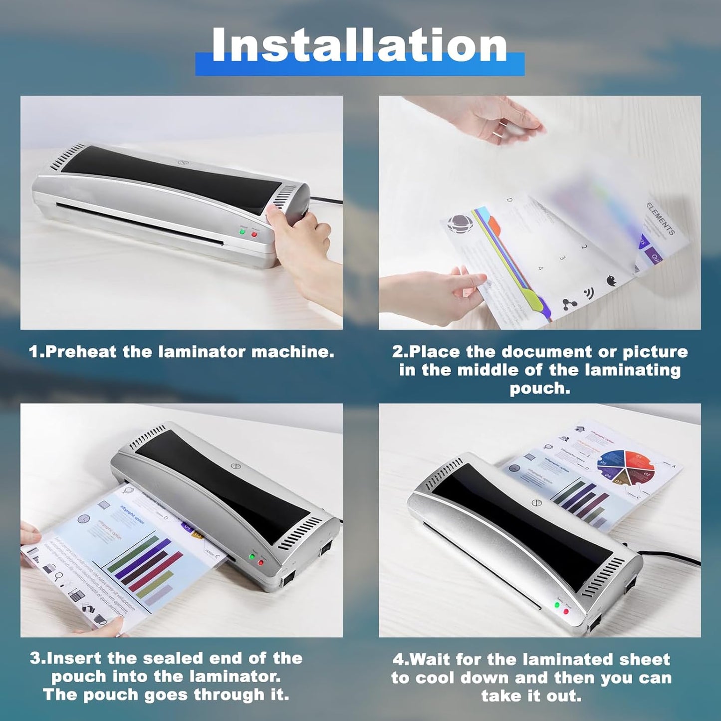 1000 Pack Laminating Sheets, 5Mil 9" x 11.5" Laminating Pouches，5Mil Clear Thermal Lamination Sheet Paper for Laminator, Holds 8.5 x 11 Inch Sheets